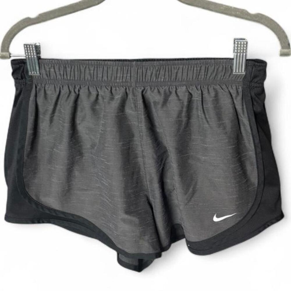 Nike Dri-Fit Tempo Running Shorts Charcoal/Black Heather Mesh Trim Size L